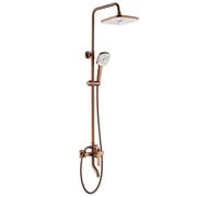 Rea Argus conjunto de ducha a pared con rociador con efecto lluvia cobre REA-P3001