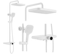 Rea Bari conjunto de ducha a pared con rociador con efecto lluvia blanco REA-P0895