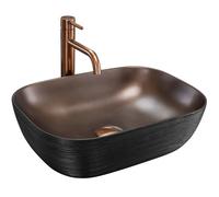 Rea Belinda Cooper lavabo 46.5x33.5 cm rectangular sobre encimera negro REA-U6384