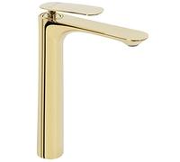 Rea BERG GOLD GRIFO DE LAVABO ALTO Mezclador de baño de latón Grifo monomando de lavado a mano ajustable en frío y caliente (Oro)