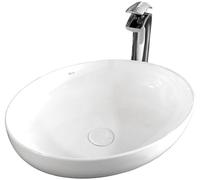 Rea Carola Slim lavabo 51.5x39 cm oval sobre encimera blanco REA-U8198