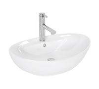 Rea Cindy lavabo 58.5x39 cm oval sobre encimera blanco REA-U0155