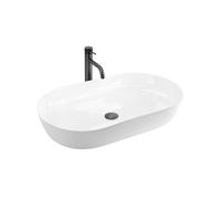 Rea Cleo lavabo 70x39 cm oval sobre encimera blanco REA-U6215