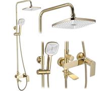 Rea Columna de ducha STORM GOLD Sistema de ducha de latón para baño (Oro)