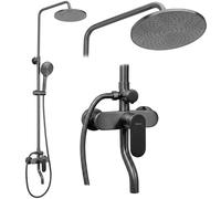 Rea - Conjunto de ducha Drop - Latón, Abs - Titanio - 15x15x145 cm