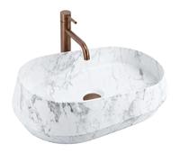 Rea Dune lavabo 59x38 cm sobre encimera gris/piedra mate REA-U3538