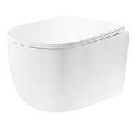 Rea Eddy taza de inodoro con asiento de cierre suave suspendido sin reborde blanco brillante REA-C6560
