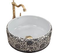 Rea Florisa lavabo 40x40 cm circular sobre encimera blanco REA-U3308