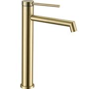 Rea FOSS BRUSH GOLD GRIFO DE LAVABO ALTO Mezclador de baño de latón Grifo monomando para lavado a mano ajustable en frío y caliente (dorado)