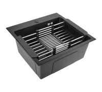 Rea - Fregadero Leo 40 de acero negro con juego de accesorios grises - 45 x 40 x 18,5 cm