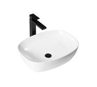 Rea Freja lavabo 51x39.5 cm oval sobre encimera blanco REA-U6616