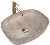 Rea Freja lavabo 51x39.5 cm rectangular sobre encimera gris/piedra-marrón/beige REA-U6647
