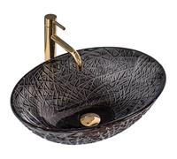 Rea Frost lavabo 51x35.5 cm oval sobre encimera negro REA-U5071