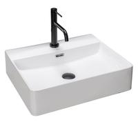 Rea Gina lavabo 59x43.5 cm rectangular sobre encimera blanco REA-U0677
