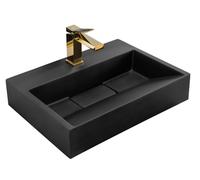 Rea Goya lavabo 50x37 cm rectangular sobre encimera negro REA-U8778