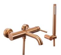 Rea Grifo de bañera con rociador Lungo Brushed Copper, Ducha relajante y llenado rápido de la bañera - 19X4,5X25CM