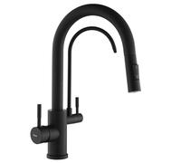 Rea Grifo de cocina con caño extraíble Eco Fresh Black, Máxima funcionalidad para el día a día culinario - 18X29,5X37,5CM