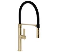 Rea - Grifo de cocina Rea Lago Cepillo Dorado - 21,5 x 10 x 51 cm