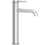 Rea Grifo de lavabo cromado de punto alto, mezclador de baño de latón, monomando, grifo de lavado a mano ajustable en frío y caliente (cromado)