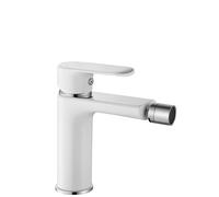 Rea Grifo para bidé Bloom White chrom Mezclador monomando de latón para WC WC Baño (cromo/blanco)