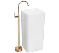 Rea HOLLY Lavabo Independiente Lavabo de baño 40 x 40,5 x 85 cm Cerámica (Blanco)