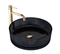 Rea Ingrid lavabo 39.5x39.5 cm circular sobre encimera negro brillante REA-U6800