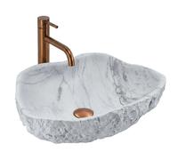 Rea Isla lavabo 49x37 cm sobre encimera gris/piedra mate REA-U3513