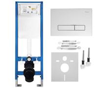 Rea - Juego de bastidores ocultos para inodoro Slim 024n con botón cromado Hd - 22 x 35,2 x 106,2 cm
