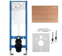 Rea - Juego de bastidores ocultos para inodoro Slim 024n con cepillo Titan T de cobre - 22 x 35,2 x 106,2 cm