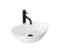 Rea Kate lavabo 45x27 cm oval sobre encimera blanco brillante REA-U6802