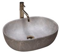 Rea Lara lavabo 48.5x35 cm oval sobre encimera marrón/beige REA-U9887