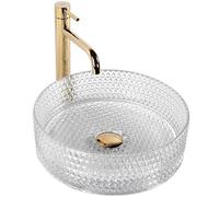 Rea LAVABO DE ENCIMERA Cristal Transparente Lavabo de Baño 355 x 355 x 115 mm Cerámica (transparente)