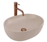 Rea - Lavabo de encimera Rea Focus, color beige topo - 38,5 x 34,5 x 18,5 cm