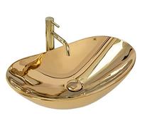 Rea LAVABO DE ENCIMERA Royal Gold Lavabo de baño 605 x 360 x 160 mm Cerámica (oro)