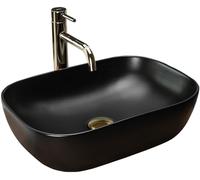 Rea Lavabo sobre encimera Belinda Black Mat Lavabo de cerámica - Rectangular - Negro mate - 33 x 46 cm