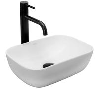 Rea Lavabo sobre encimera Belinda Mini lavabo de cerámica blanco 37x25,5 cm