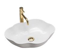 Rea Pearl lavabo 51.5x37.5 cm sobre encimera blanco REA-U0265