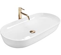 Rea LAVABO SOBRE ENCIMERA CLEO 81 BLANCO Lavabo de Baño 810 x 410 x 135 mm Cerámico (Blanco)