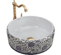 Rea Lavabo sobre encimera Florisa Lavabo de baño 400 x 400 x 150 mm Cerámica (negro/blanco)