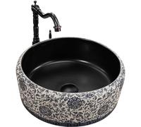 Rea Lavabo sobre encimera Florisa Negro Mate Lavabo de baño 400 x 400 x 150 mm Cerámica (negro)