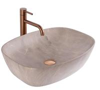 Rea LAVABO SOBRE ENCIMERA Freja Beige Lavabo de baño 510 x 395 x 140 mm Cerámica (beige)