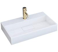 Rea Lavabo sobre Encimera GOYA CONGLOMERADO 50CM Lavabo de Baño (Blanco)