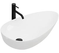 Rea Lavabo sobre Encimera Greta 75 Lavabo de baño 770 x 425 x 125 mm Cerámica (Blanco)