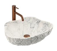 Rea - Lavabo sobre encimera Isla Marlo - Piedra Artificial (Piedra Compuesta Artificial) - Piedra De Imitación - 49x37x14 cm