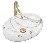 Rea Linda lavabo 48.5x34 cm oval sobre encimera gris/piedra REA-U8695