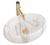Rea LAVABO SOBRE ENCIMERA Linda Lava Mat Lavabo de baño 485 x 340 x 145 mm Cerámica (imitación piedra)
