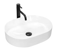 Rea Nadia lavabo 50x38 cm oval sobre encimera blanco REA-U6563