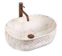 Rea - Lavabo sobre encimera Oktawia Kallisto - Cerámica Sanitaria - Piedra De Imitación - 50x35,5x15 cm