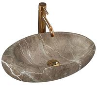 Rea LAVABO SOBRE ENCIMERA Roxy B Stone NATURE Lavabo de Baño 490 x 310 x 135 mm en Cerámica (gris)