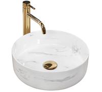 Rea Lavabo sobre Encimera Sami Nature Mármol Lavabo de baño 360 x 360 x 115 mm Cerámica (imitación piedra)